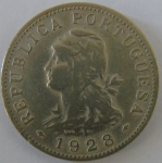 Moeda de niquel Estrangeira,S .Tome e Principe 50 centavos 1928 -