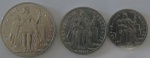 3 moedas Polynesie/ França 1/2/5 Francs  