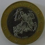 Moeda de Bimetalica ,Monaco 10 Francs  1996 -