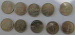 Moeda de niquel Estrangeira , Estados Unidos Quarter Dollar 10 moedas  