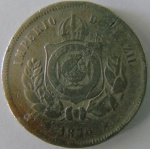 Moeda de niquel Brasil 100 Reis 1876 - no estado