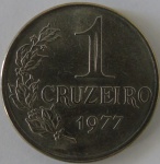 Moeda de niguel ,Brasil 1 Cruzeiro 1977 -