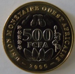 Moeda Bi-Metalica -Africa oest  500 Francs 2005 -FC