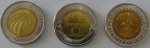 Moeda Bi-Metalica -Egito 1 pound 2015/ 2022 -FC -3 moedas 