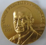 Medalha em Bronze ,1854/1954 -Conde Franciso Matarazzo - Homenagem da Confederaçao nacional da industria Brasil peso 174 -Diametro 70 mm