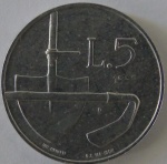 Moeda de Aluminio Estrangeira ,San Marino 5 Lire - 1993- FC