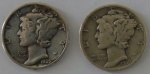 Moeda de Prata Estrangeira , Estados Unidos 1 dime 1935/ 1939 - 2 -moedas