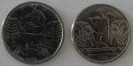Moeda de Aço Inoxidavel , Brasil 5/ 10 Cruzeiros 1992 -(2 moedas)