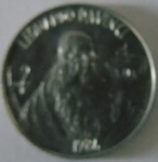 Moeda de Aluminio Estrangeira ,San Marino 2 Lire - 1984 -Leonardo Davinci - FC