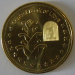 Moeda de Latao Estrangeira ,Libia 1 Dinar  - 2017 -