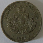 Moeda de niquel Brasil 50 Reis 1886 -
