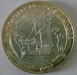 Moeda de prata ,Portugal 1000 Escudos 1992 -