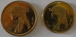 3 Moedas Estrangeiras,Egito 50 piastres  cleopatra 2005/2007 -  2 moedas -FC 