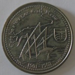 Moeda de Cupro - Niquel , Portugal 200 Escudos 2000 -Terra dos Cortes Reais 