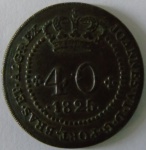 Moeda de Cobre 40 Reis 1825 - cunhada para Moçambique e São Tome e Principe