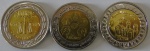 Moeda de Bimetalica ,Egito 1 Pound 2021/ 2022 -3 moedas FC