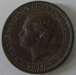 Moeda de Bronze ,Portugal 5 Ries 1910 -