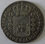 Moeda de prata Brasil 960 Reis 1813 -B