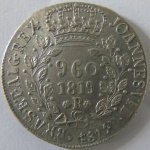 Moeda de prata Brasil 960 Reis 1819 - R