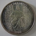 Moeda de Prata ,Portugal 1000 Escudos 1998 -