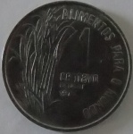 Moeda de Aço Inoxidavel, Brasil 1 Centavo 1976 -F.A.O - 