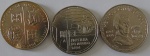 Moeda de Niquel , Portugal 200 Escudos 1994 - V serie de Descobrimentos 3 moedas -