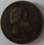 Moeda de Bronze Brasil 20 Reis 1869 -