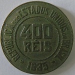 Moeda de niquel , Brasil 400 Reis 1935 -