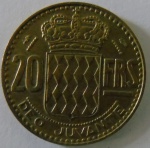 Moeda de Bronze Estrangeira ,Monaco 20 francs 1951 -