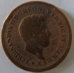 Moeda de Cobre  Estrangeira ,Italia/ Regon delle due sicile Ferdinando II 3 Tornesi 1848