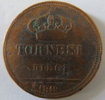Moeda de Cobre  Estrangeira ,Italia/ Regon 10 Tornesi 1819