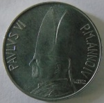 Moeda de Aluminio Vatican  5 Lire - 