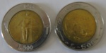 Moeda de Bimetalica,San Marino 500 Lire 1985/1989 - 2  moedas -