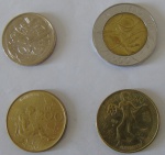 Moeda Bi-Metalica /bronze/niquel -ITALIA  500/200/100  Lire 1980/1981/1995/ 1998 - FAO -4 Moedas-