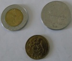 Moeda Bi-Metalica /bronze/niquel -San Mrino 100/200/500  Lire 1975/1978/1995 - FAO  3 Moedas-