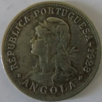 Moeda de Alpaca Estrangeira ,Angola 50 centavos 1928