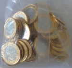Sache Lacrado com 50 Moedas de 1 Real 2016 - TOM -FC
