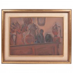 CARLOS BRACHER - Natureza Morta - OST assinado no CID, emoldurado e medindo: 60 x 82cm (obra) e 89 x