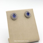 BRINCO EM OURO BRANCO 18K C/ 2 TANZANITAS (1CT CADA) E 38 DIAMANTES (CADA) 1,5CM PESO: 4,7G