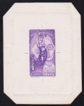 Brasil 1933 - Presidente Justo, prova de cunho do valor de 200 réis violeta em papel cartão em cardb