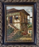Durval Pereira, Casarío - Óleo sobre tela medindo 70 x 50, a.c.i.d