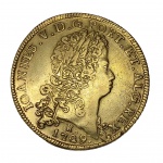 Moeda do Brasil - 12800 Réis - 1729 - R - Rio de Janeiro - Ouro - 28,68g - (.917) - Serrilha de Cord