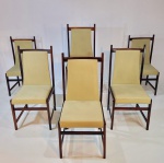 Celina Zilberberg - Set de seis Belíssimas cadeiras, executadas em jacarandá maciço e tapeçaria em c