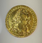 Moeda de ouro. 6.400 Reis, datada de 1780.