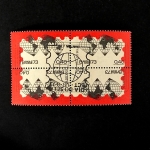 Quadra de selos nova, com carimbo do dia do Selos 1973