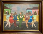 Heitor dos Prazeres - Quadro O.S.T. "Músicos e Cantoras" assinado e datado de 1963, obra com