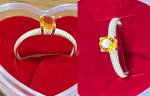 ANEL EM PRATA 920 COM ZIRCONIA LARANJA BÉLISSIMA NO ESTOJO CORAÇÃO BÉLISSIMO UM SHOW CONFORME A FOTO