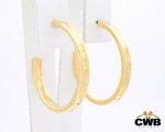 TIFFANY & Co. - Brincos Argola 1837 Ouro Amarelo 18K, 2,7cm de diâmetro, peso de 8,9 gramas. Acompan