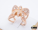 H.STERN - Anel em Ouro Rose 18K com Diamantes cognac - Coleção Rock Season - Borboleta, Aro 15, peso
