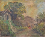 Antonio Ferrigno, Paisagem com Figuras - óleo sobre juta - med. 50 x 60 cm